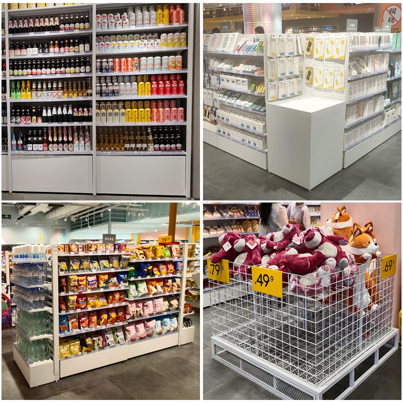 Estantes metálicos especiales para tiendas personalizados tienda de juguetes Wenchuang cosméticos bocadillos digitales multifunción acabado estante de exhibición