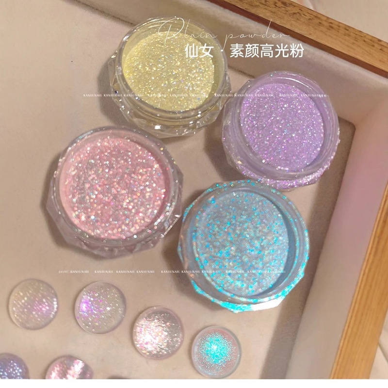 Cross-Border 4-Color Crystal Fine Powder Nail Art Glitter Powder, Colorful Fairy Powder, Fine Powder for Nail Salons, DIY Materials