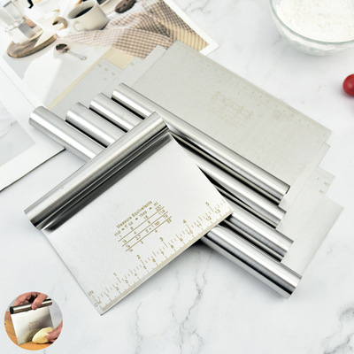 Stainless steel strip Graduation Section knife Steamed vermicelli roll flour Scraper Cake shovel Dough Pizza cutting tool baking
