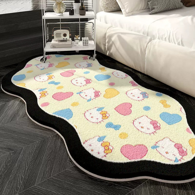 Hello Kitty, милый коврик из искусственного меха, комфортное украшение для кровати или беседки, повышенная плотность