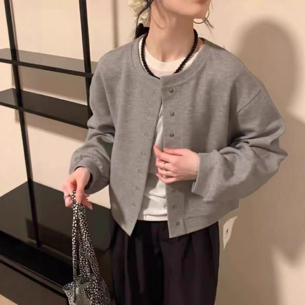 클래식 그레이 8버튼 정품 야구 유니폼 (간절기용)