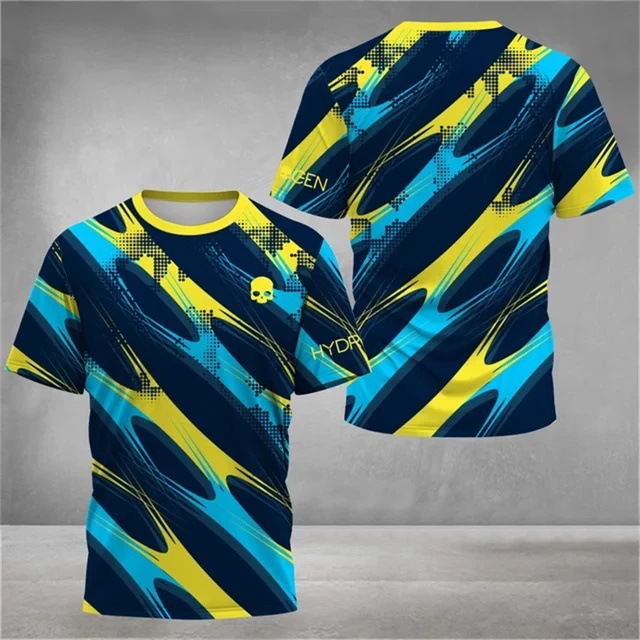 Deportes para hombres malla transpirable suelta camiseta de manga corta venta directa de fábrica moda 3D impresión digital spot