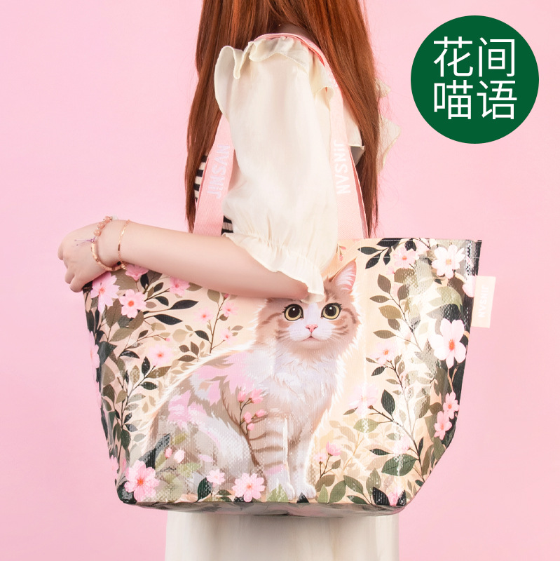 Bolsas tejidas portátiles transfronterizas personalizadas regalos ecológicos creativos bolsas de compras tejidas bolsas tejidas laminadas de gran capacidad al por mayor