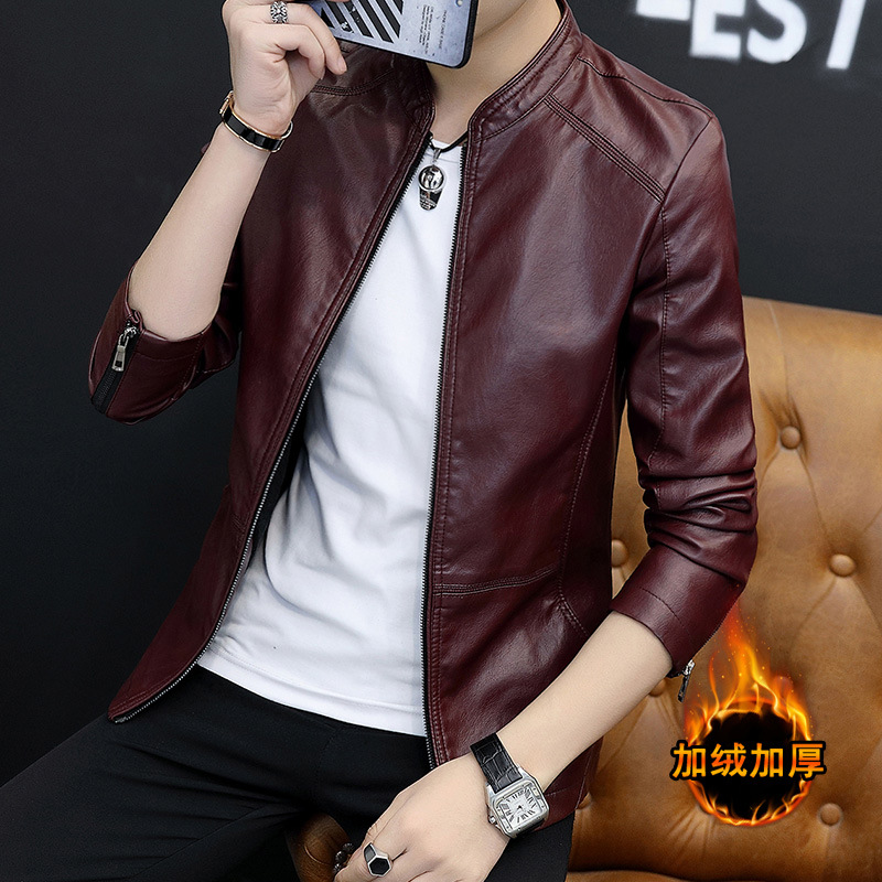 Chaqueta de otoño para hombres, moda casual coreana, delgada y versátil, ropa de hombre, chaqueta de cuero guapo para hombres