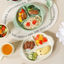 一件代发ins风减脂分餐盘陶瓷格盘单人轻食盘托盘儿童早餐三