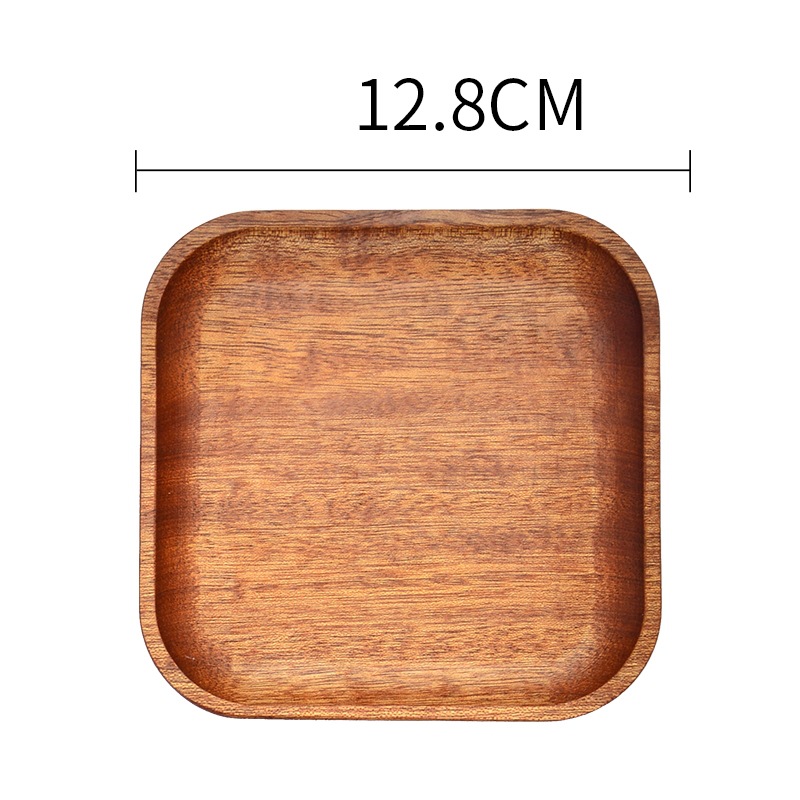 bandeja de madera de árbol de ebano, bandeja de almacenamiento de aire, plato de comedor oval japonés, pastel, pan, café, té, plato de madera sólida image 14