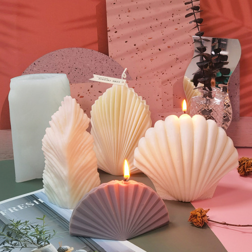 Sanxin Large Scallop Scented Candle Silicone Mold DIY Geometric Handmade Soap Plaster Diffusing Stone Soap Abrasive