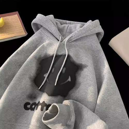 Men's Hooded Sweatshirt Autumn/Winter American Retro Heavyweight Fleece Casual Outerwear Brand Fashion Loose Sweatshirt