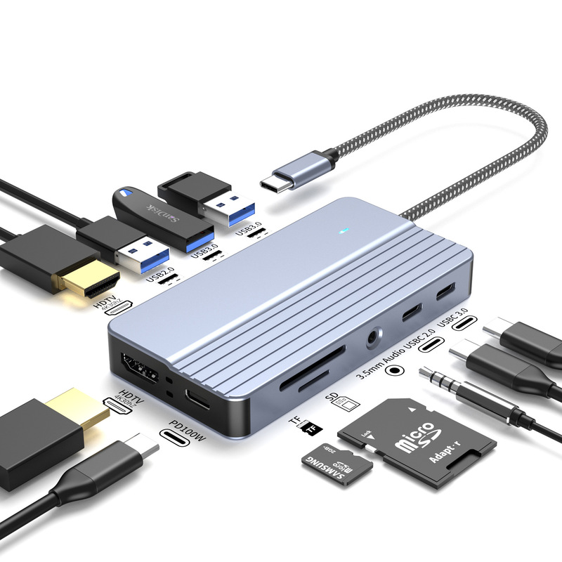 Typec to Dual HDMI Different Screen Docking Station Ten-In-One Laptop Mobile Phone Tablet Game Console Docking Station