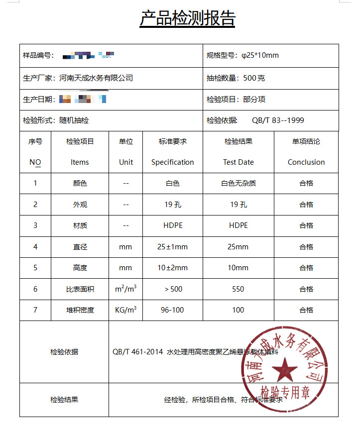 流化床检测报告