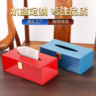 Paper Box European Style Wooden Tissue Box Custom Hotel Office Rectangular Tissue Box Can Be Printed with Logo Wholesale