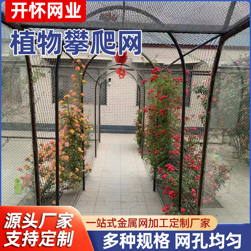 不锈钢植物攀爬网 蔷薇月季爬藤网植物爬墙网格藤曼墙面牵引网