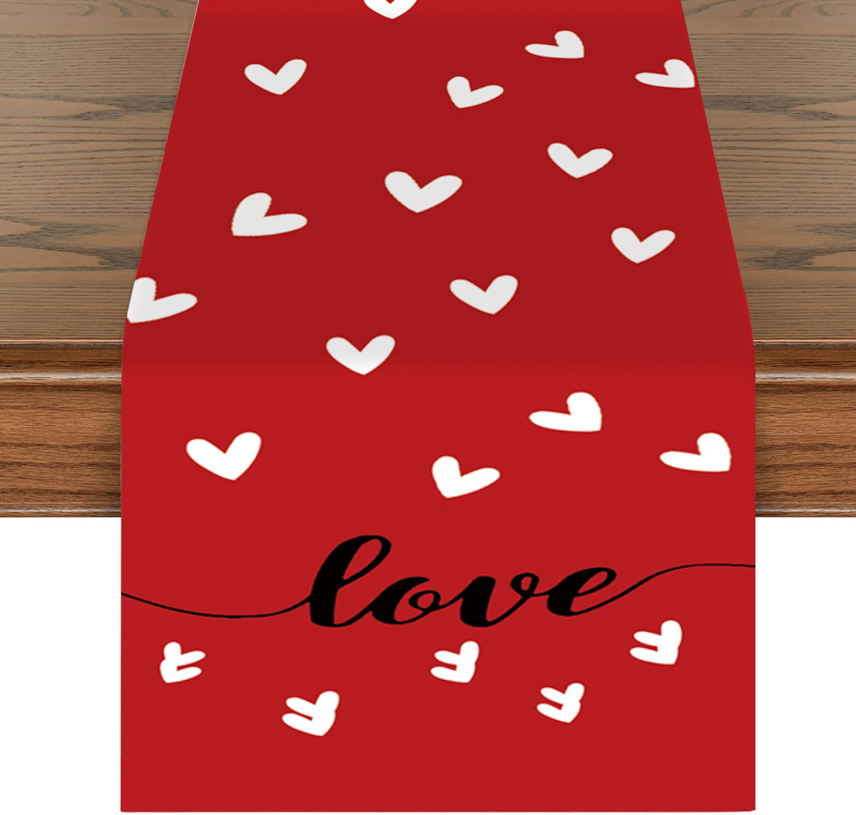 Día de San Valentín corredor de tabla de lino amor mantel Festival imitación cáñamo mantel toalla combinación antideslizante alfombra de mesa decorativa