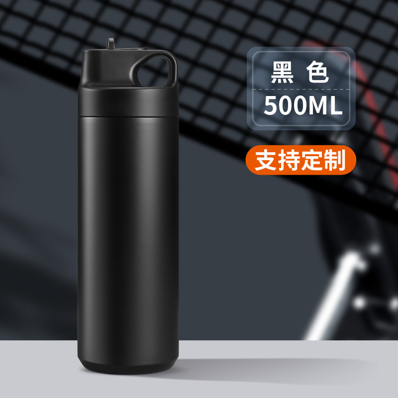 Taza de aislamiento de acero inoxidable 304 de doble capa transfronteriza personalizada con pajita, deportes al aire libre de gran capacidad, taza de coche de doble bebida image 9