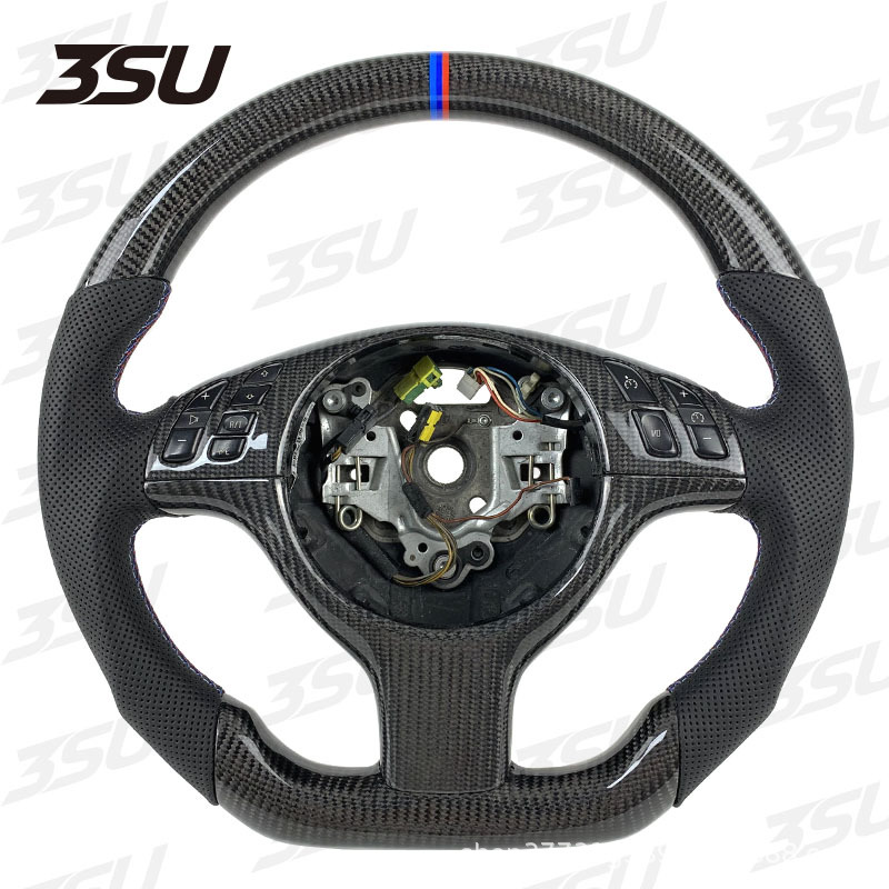 Suitable for Bmw E46 3 Series Leather Carbon Fiber Steering Wheel Upgrade Modified Sports Car Steering Wheel