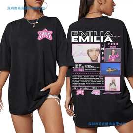 图片印花t恤歌手Emilia Mernes MP3巡演服装为男子审美休闲嘻哈袖