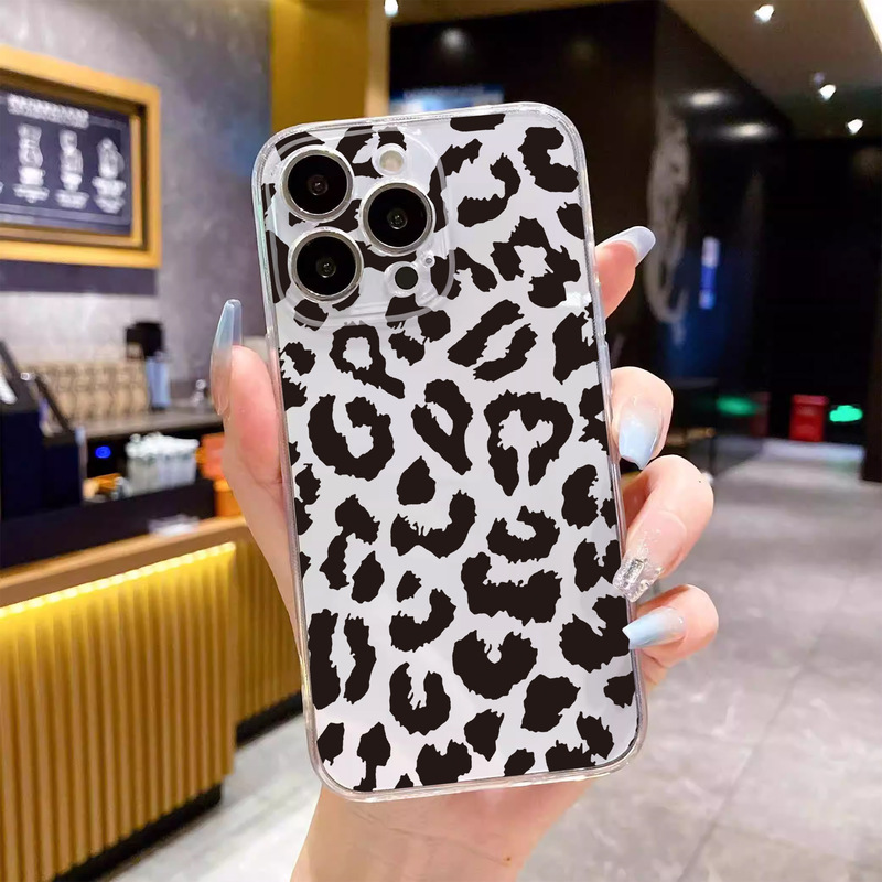 Classic Leopard Print Mobile Phone Case Suitable for Apple 13Pro 14Promax Transparent 11 12 Fashion 14/15 Soft X/Xs