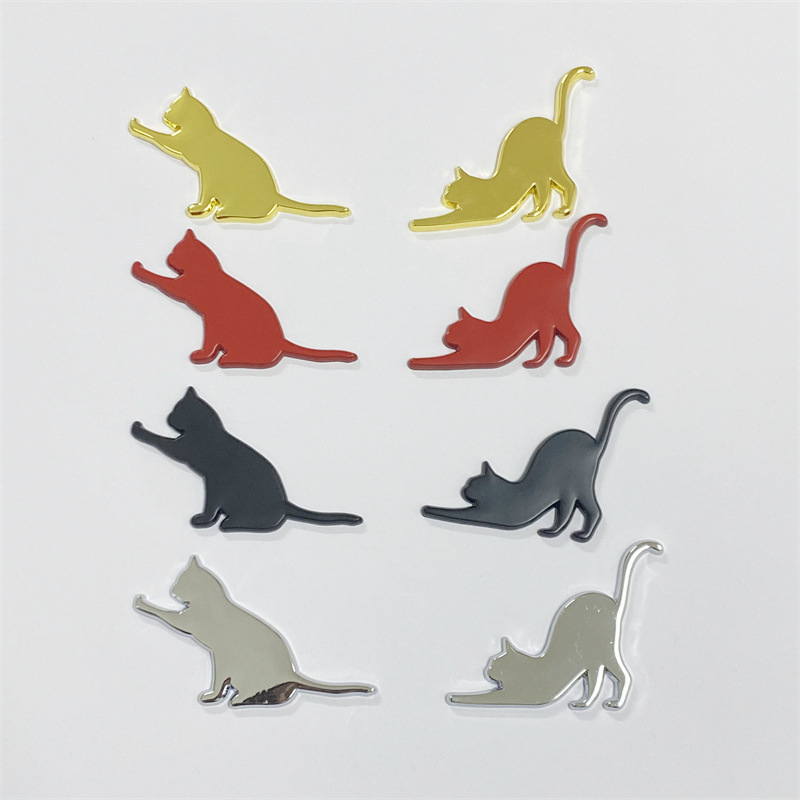 Adesivo decorativo per frigorifero, in metallo, personalizzato, con marchio laterale per auto, con gatto bianco, antigraffio, impermeabile_voghion.com