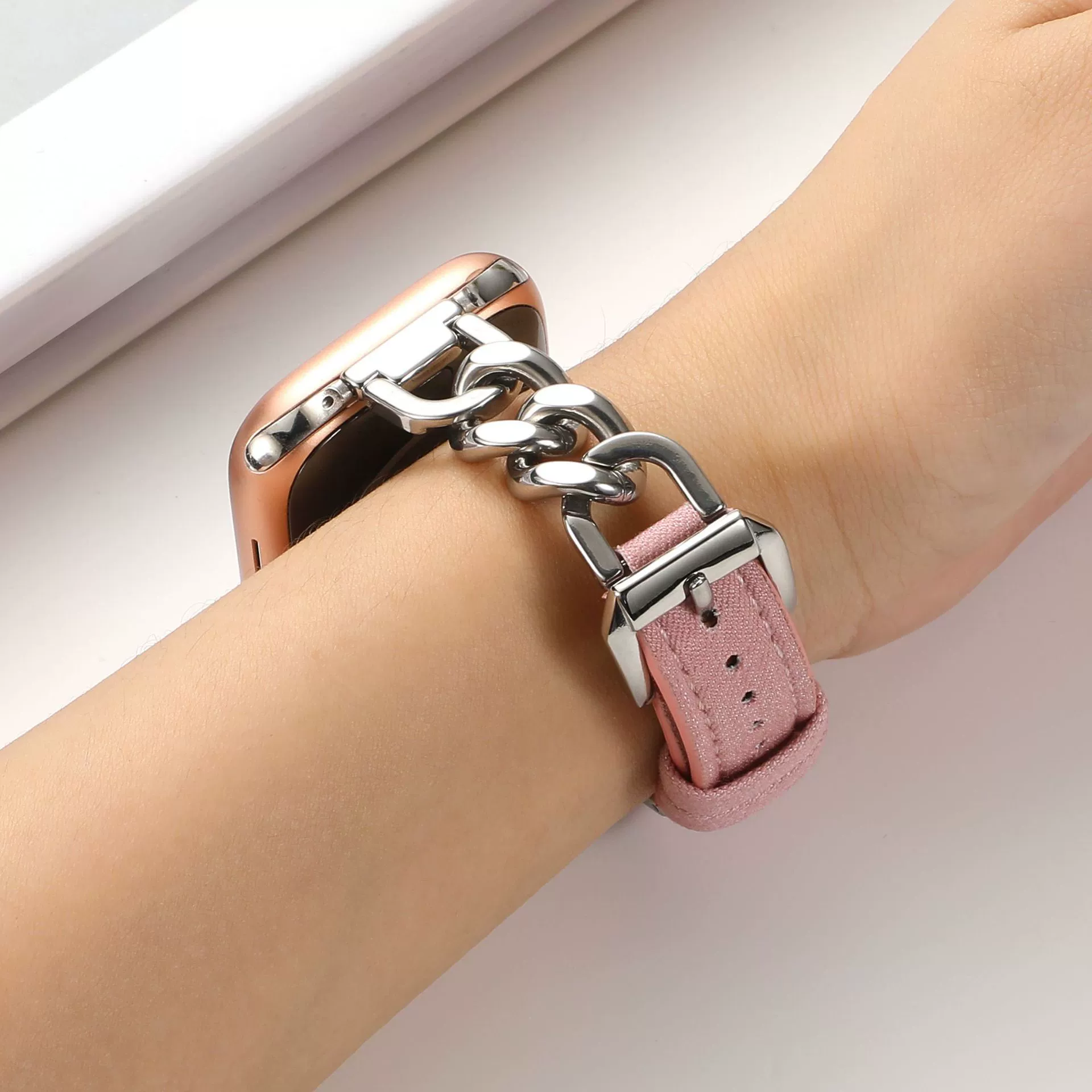 Применимый ремешок для AppleWatchs10 Retotic ретро джинсовая цепь Apple iWatchs9 Band 8765 Small SE2