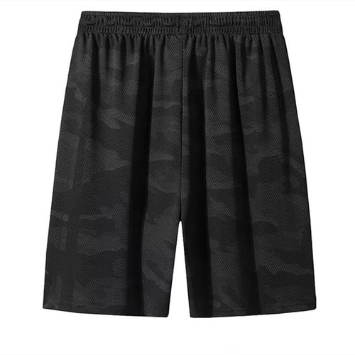Summer ice silk shorts, men's camouflage beach pants, loose casual sports quarter pants, breathable quick-drying shorts