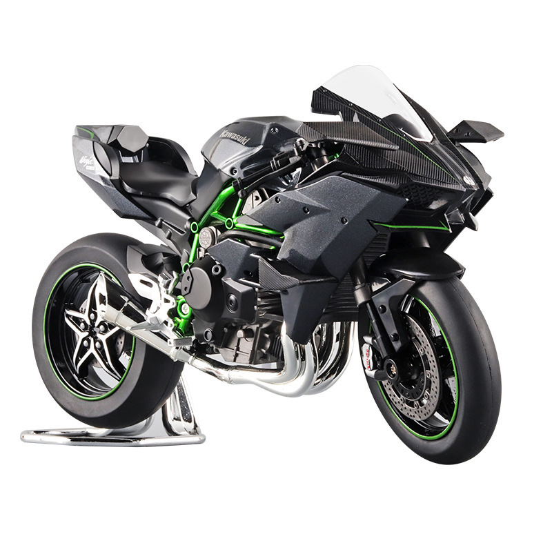 Huayi aleación coche modelo 1:12 Kawasaki Ninja H2R niño juguete motocicleta sonido y luz modelo decoración colección
