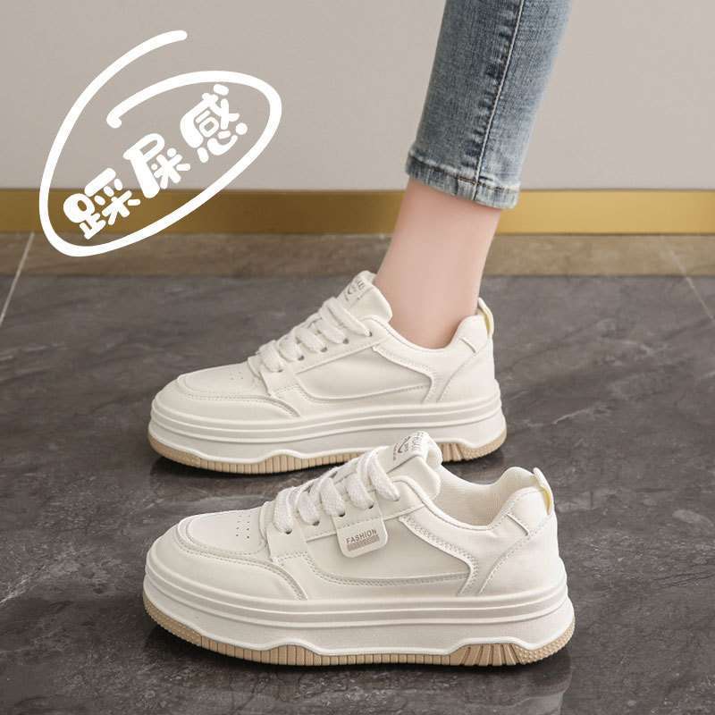 Zapatos blancos de piel suave verdaderos zapatos deportivos de mujer zapatos de skate estudiantes primavera y verano zapatos deportivos transpirables 2025 nuevos zapatos casuales universales