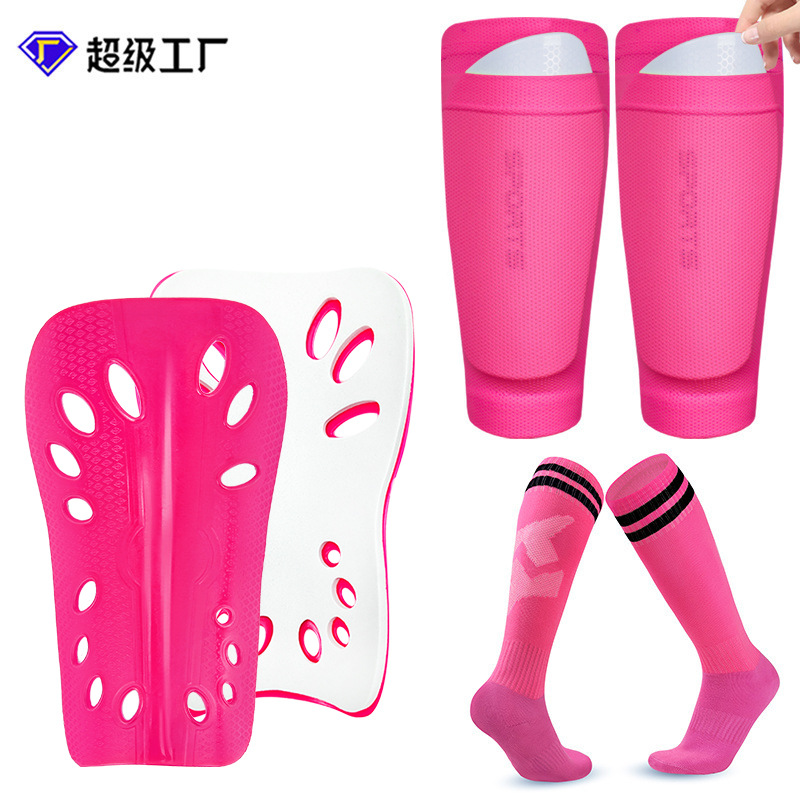 Amazon Football Shin Pads Socks Three-Piece Set for Boys and Girls Long Tube Over-The-Knee Football Socks Socks Direct Sales Wholesale