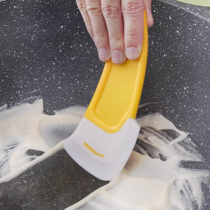 Kitchen Soft Silicone Scraper Cleaning Soft Scraper Removes Oil Stains on the Bottom of Pots, Pans and Stoves Scraper Blade Soft Head Cleaner
