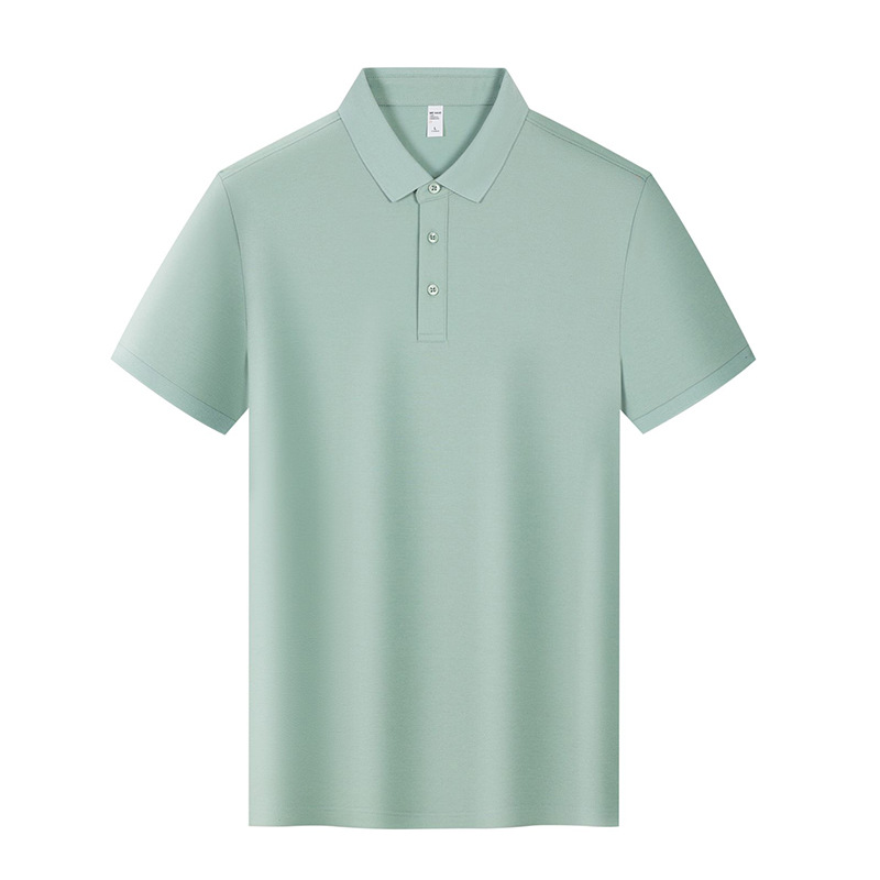 220g 40 algodón de perla de manga corta Polo impresa LOGO ropa de oficina ropa de trabajo ropa de trabajo impresa bordada