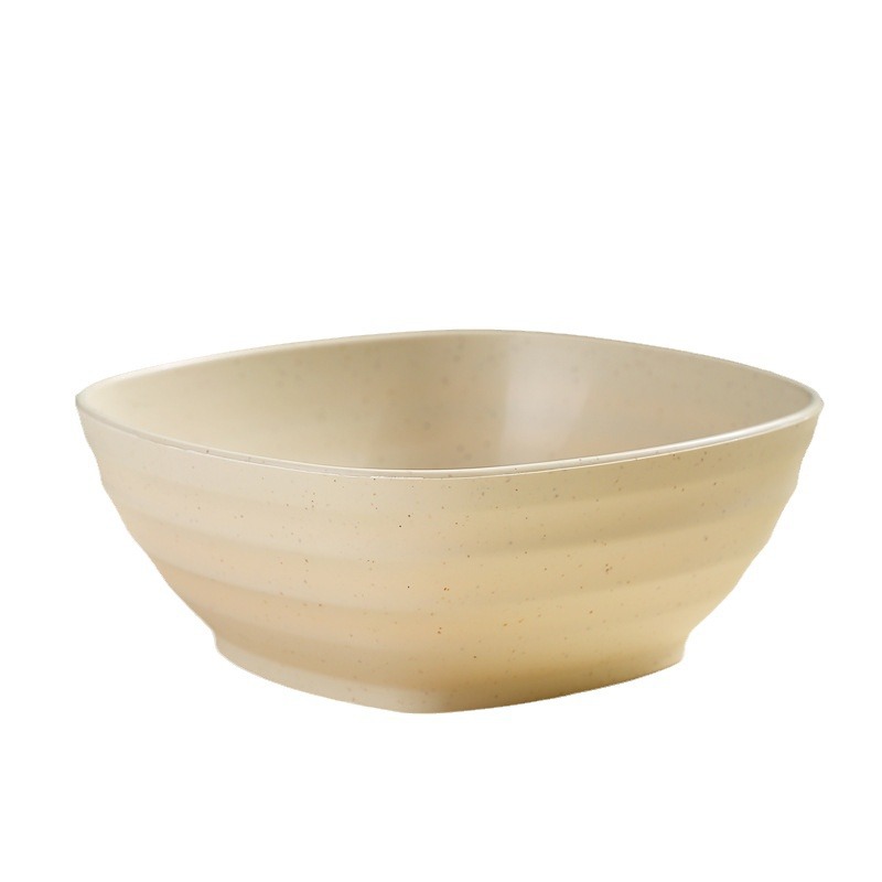 Tazón cuadrado de 5.5 pulgadas, juego de 4, tazón cuadrado para sopa de 500 ml color trigo, tazón para niños, irrompible, tazón para comer en el hogar, tazón para agua con azúcar