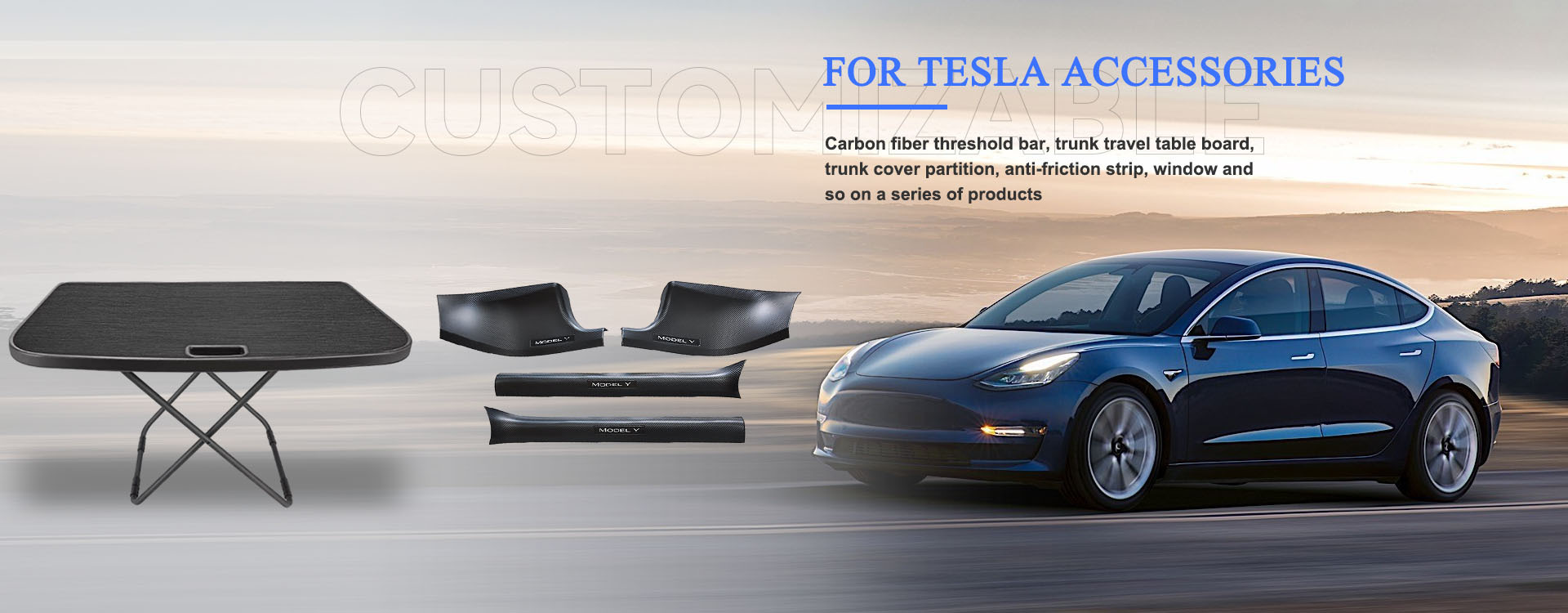 2022-2024 Tesla Model Y Carbon Fiber Door Sill Strips, Custom Anti-Kick Plates, Welcome Pedals, Modification Parts
