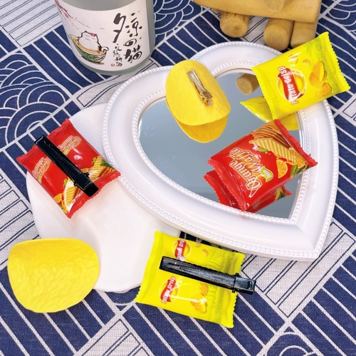 Fun Simulation Potato Chip Hair Clip Cute Cartoon Girl Heart Student Duckbill Clip Creative Funny Hair Accessories Headwear Wholesale