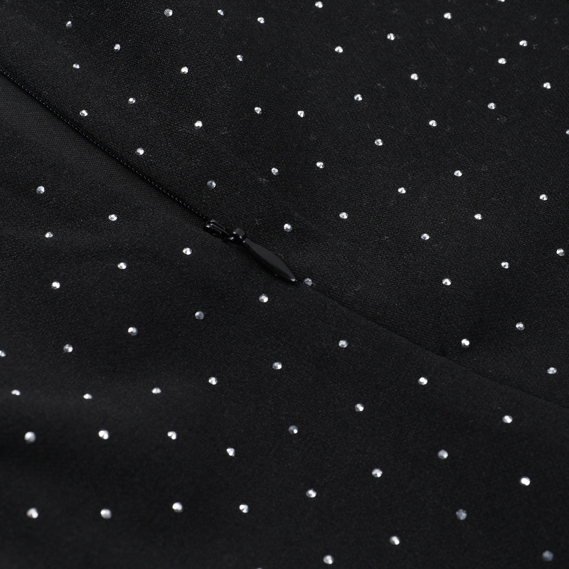 Autumn Elegant Sexy Slim Fit Rhinestone Halter Sleeveless A line Dress Women