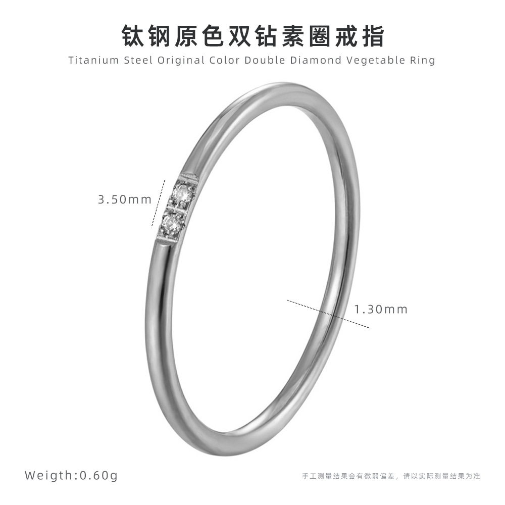 Anillo de diamantes de circón transfronterizo 14k anillo de diseño de nicho simple anillo femenino de acero de titanio sin decoloración joyería al por mayor