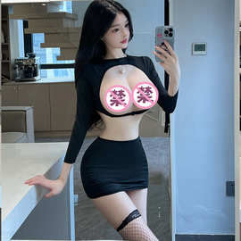 林林婷情趣内衣女露胸火辣诱惑睡衣大码制服激情床上免脱套装8101