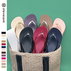 6cm wedge flip-flops for women summer new casual fashion thick-soled sandals and slippers rivet beach slippers wholesale