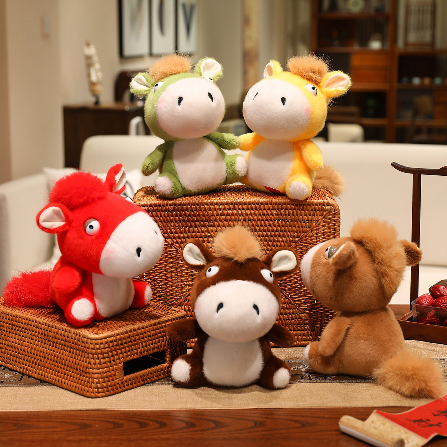 2026马年吉祥物送福骏马公仔毛绒玩具生肖马布娃娃玩偶新年小礼物