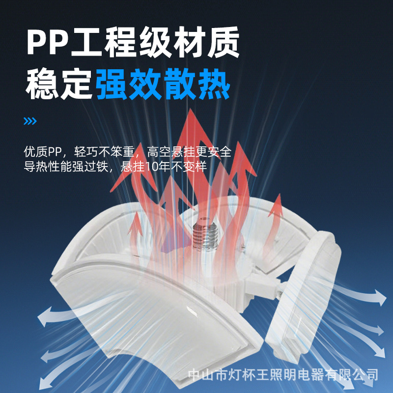 Luz de garaje transfronteriza sótano techo tienda gimnasio deformación lámpara de minería sitio de construcción led plegable platillo volador lámpara