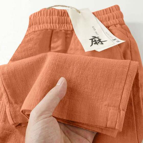 Pure Linen Wide-Leg Pants for Women 2025 Summer Straight Casual Pants Fashionable Versatile Loose Thin Cotton..