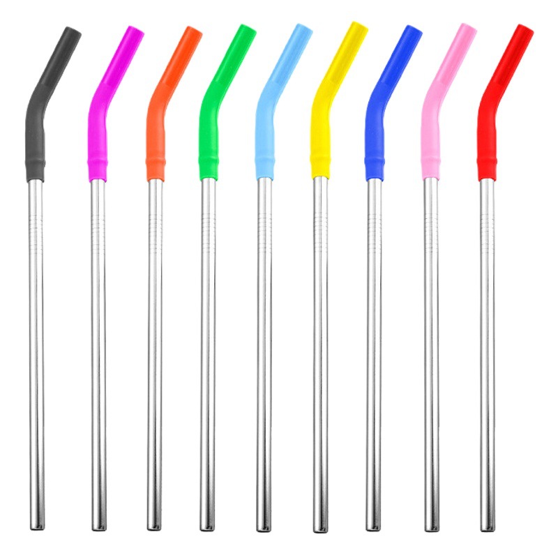 FUENTE fabricante 304 de acero inoxidable taza del coche paja boca de silicona 8mm anti-scald paja cubierta protectora de silicona TAPA DE PAJA