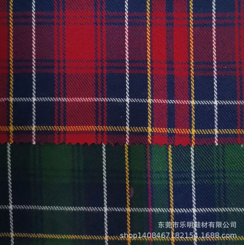 GB1025色织TR苏格兰格子适用鞋子帽子服装布料