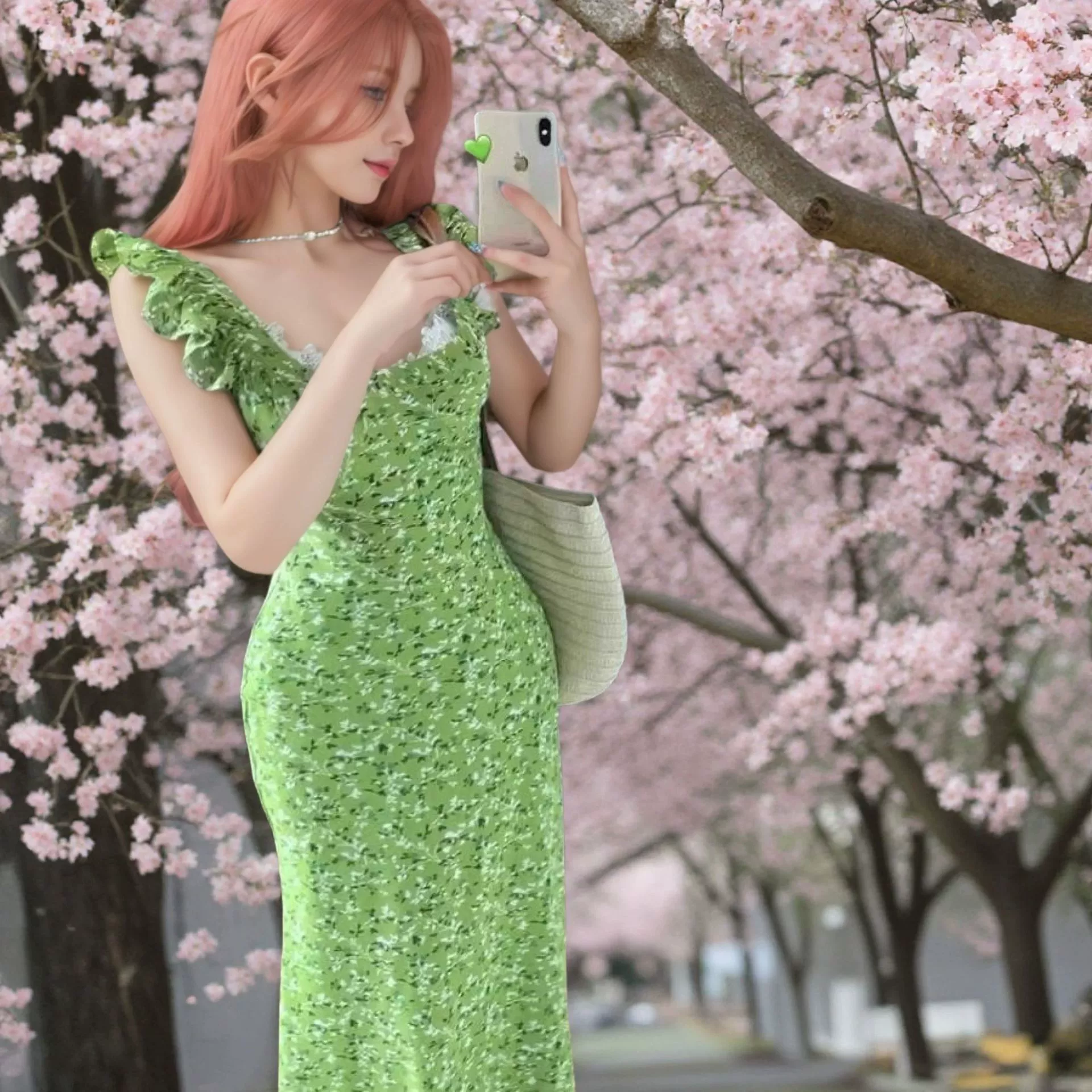 Новое тайское платье в стиле курортного курорта 2025 года, с летучими рукавами, без рукавов, с цветочным кружевом, облегающее, длинная юбка, модное.