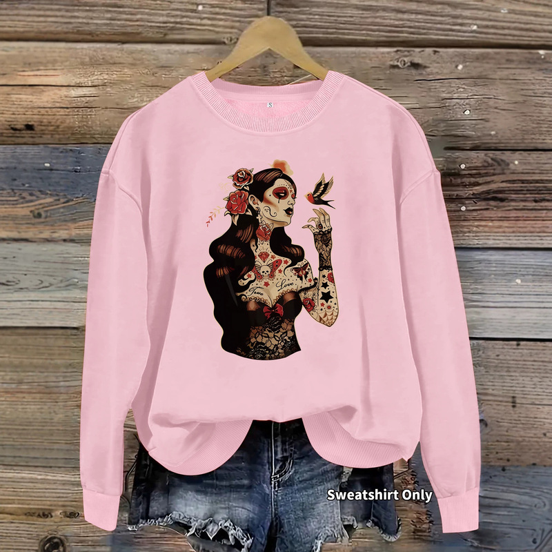 Amazon eBay foreign trade new women's sweatshirt with Halloween print, autumn versatile round-neck fleece sweatshirt for women, high-end Amazon eBay foreign trade new women's sweatshirt with Halloween print, autumn versatile round-neck fleece sweatshirt for women, high-end