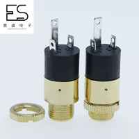 Цилиндрическая розетка для наушников Ensheng Electronics 3,5 PJ-392, позолоченная аудиорозетка 3P, вертикальная трехконтактная с гайкой
