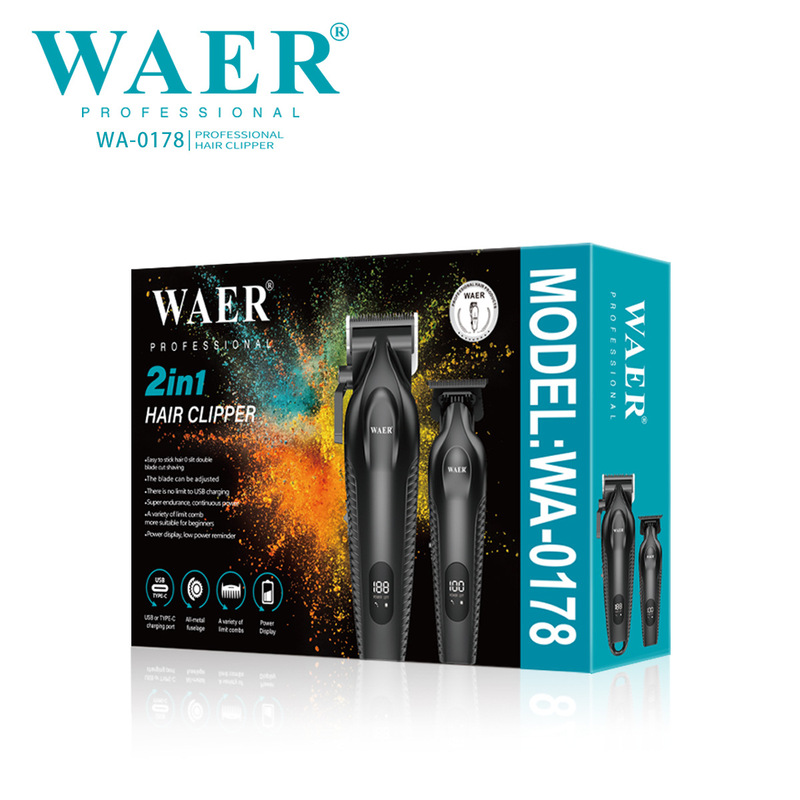 WAER新款专业跨境理发师理发器电推剪电推子油头雕刻剪发廊理发器|undefined