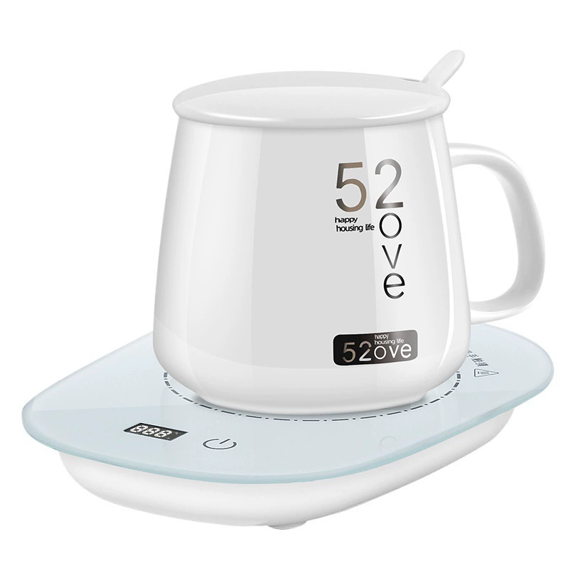 Набор для подогрева кружек с функцией поддержания температуры, домашний термостат для напитков, керамическая кружка с трехуровневой регулировкой температуры, цифровой дисплей, USB-подогреватель