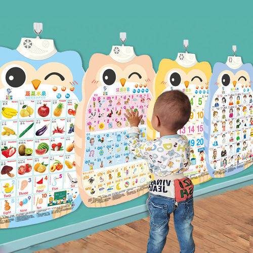 Leleyu infant and early childhood education audio wall chart pinyin sound cognitive card children's educational toys factory wholesale