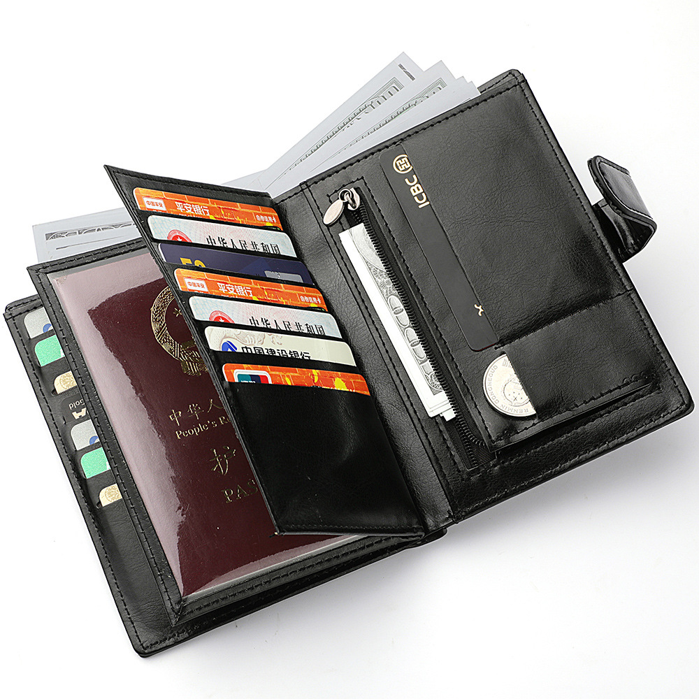 New Cross-border Multi-function Men's Wallet Large Capacity Driver's License Card Holder Fashion Retro Multi-card Passport Holder
