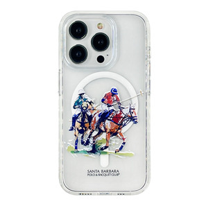 POLO Paul Transparent Drop-Resistant Magnetic Phone Case Suitable for iPhone15 Protective Case Polo 15ProMax