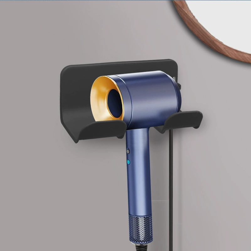 Hair dryer rack bathroom bathroom wall -mounted hair dryer bracket without trace simplicity free punching multifunctional storage rack